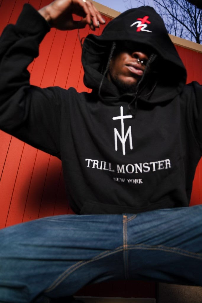 TrillMonster NY Custom Black Branded Hoodie